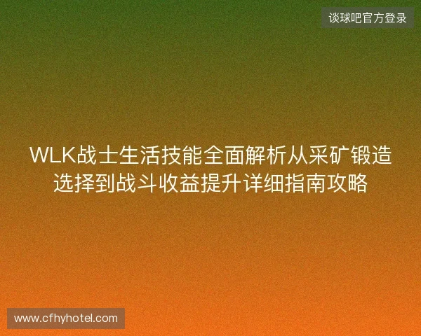 WLK战士生活技能全面解析从采矿锻造选择到战斗收益提升详细指南攻略